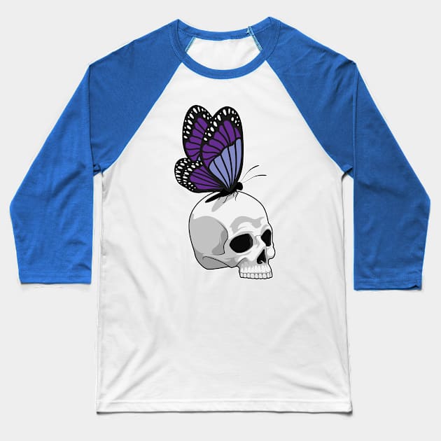 Butterfly with Skull Baseball T-Shirt by Markus Schnabel